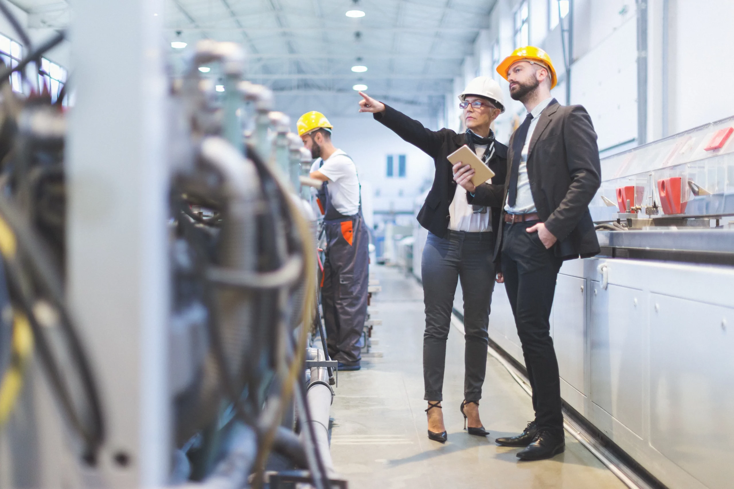 Man and Woman workers in factory