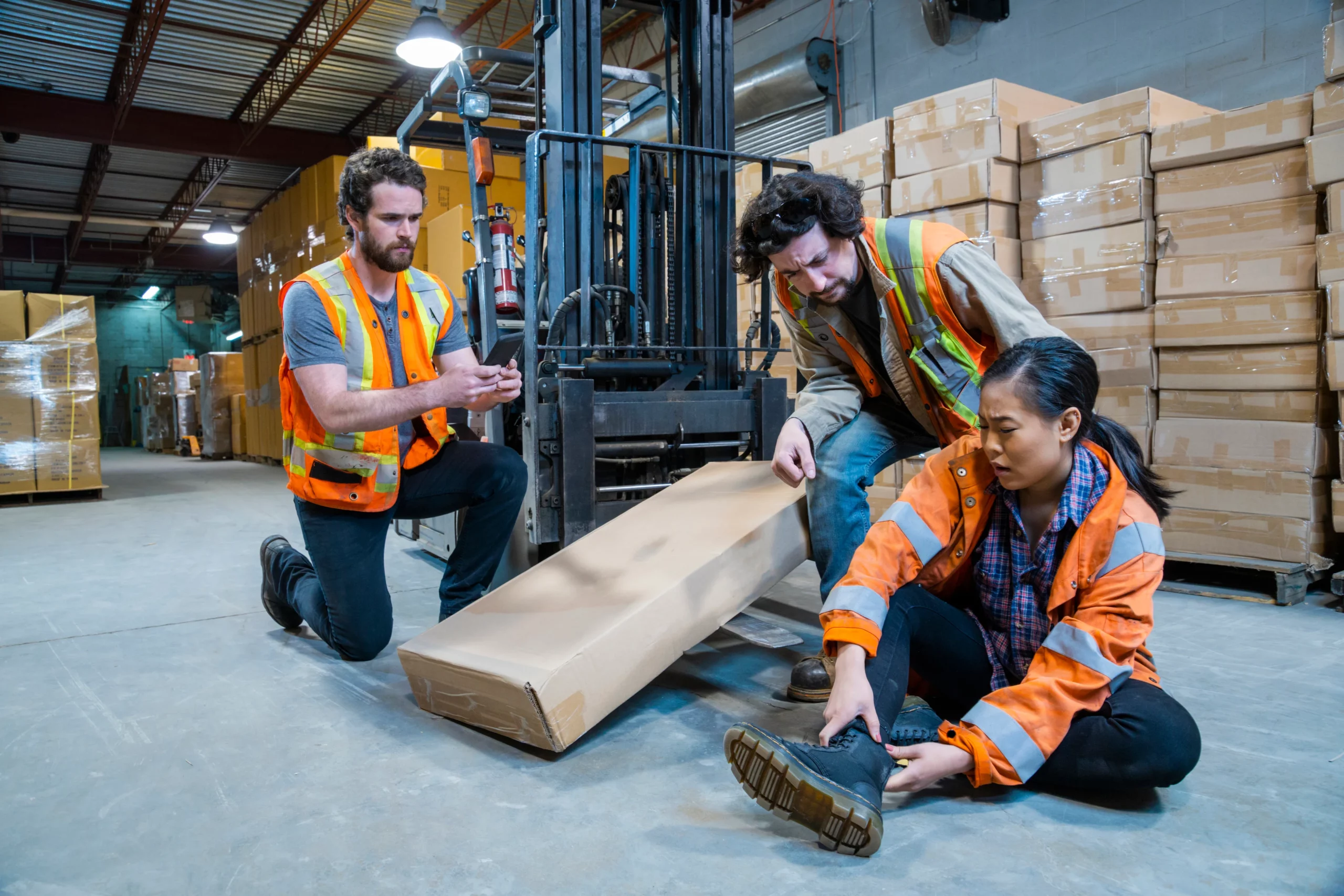 Man reporting a lost time injury at work
