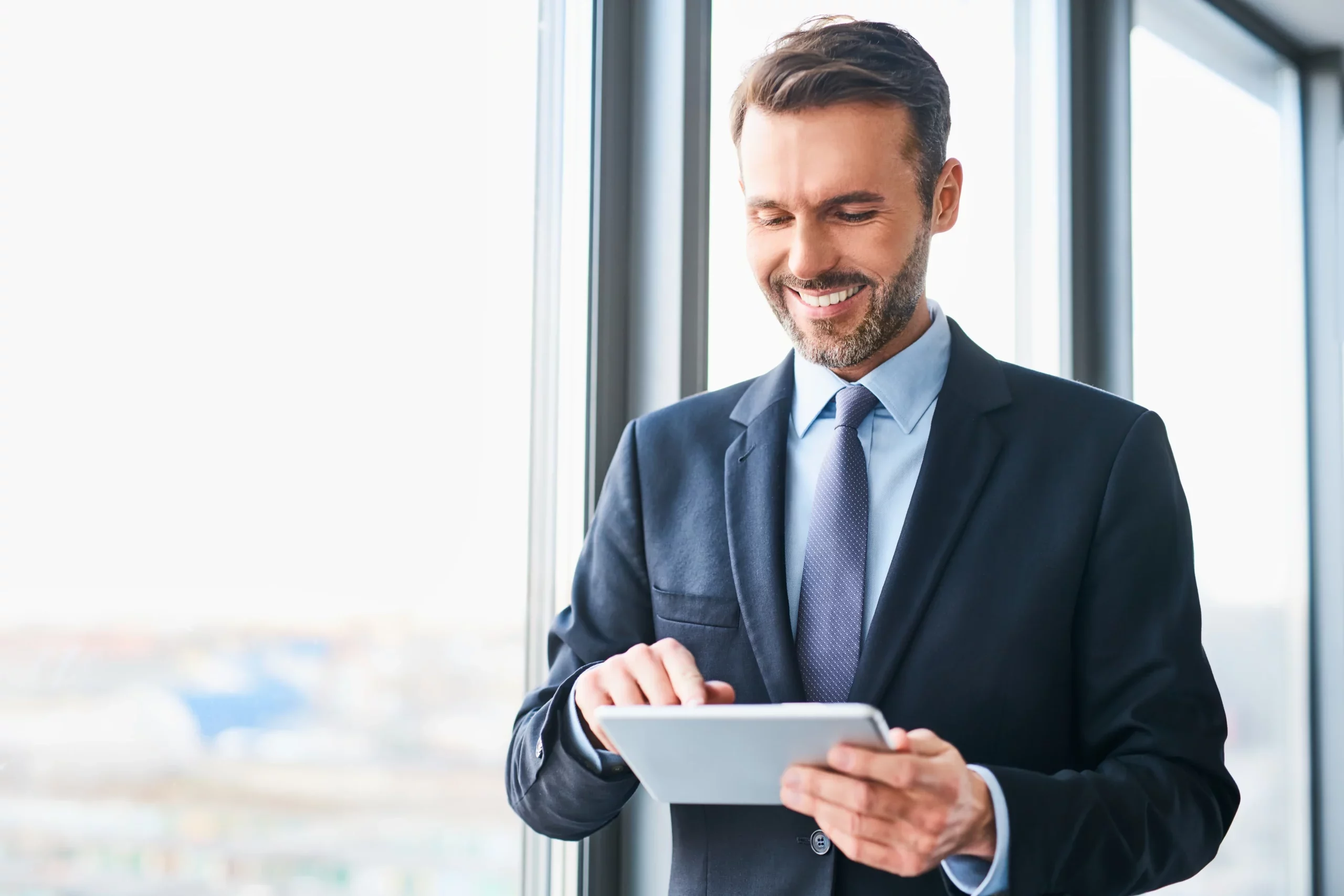 Businessman using a tablet