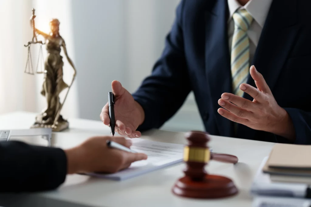 Barrister discussing