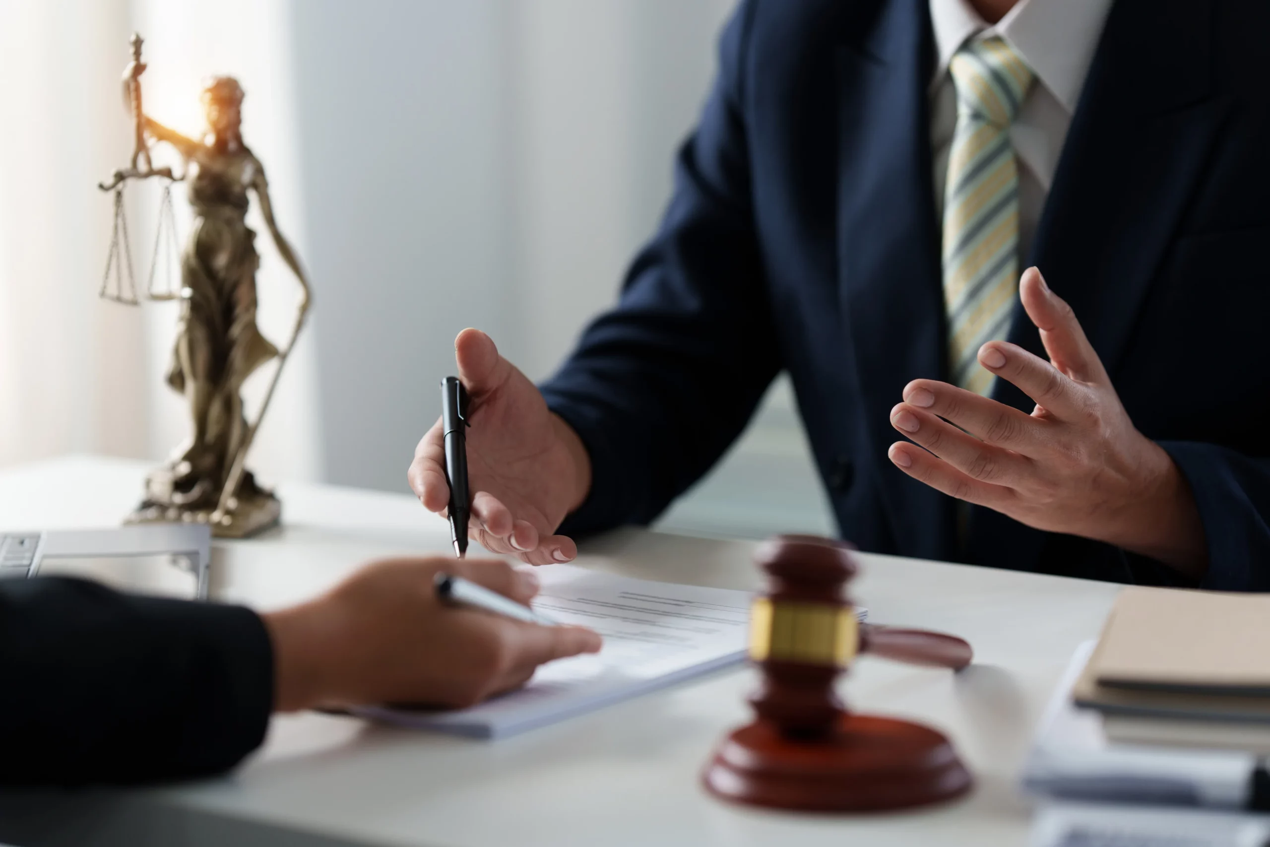 Barrister discussing