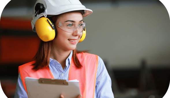 Woman wearing PPE
